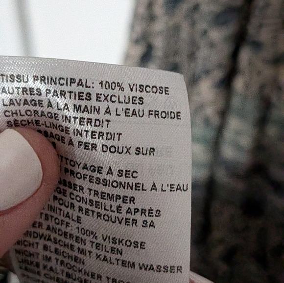 ba&sh Teresa Dress Vert Eau Print Boho Maxi Midi Tassel Tie Strappy Viscose - Picture 8 of 9